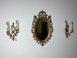 Vintage Mirror and Sconces