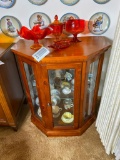 Vintage Wood and Glass Curio Cabinet