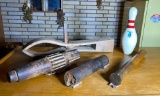 Bowling Pin, Very Heavy Brass Rod, Vice and more