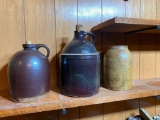 Stoneware jugs and jar lot