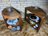 2 Side Tables with vintage contents