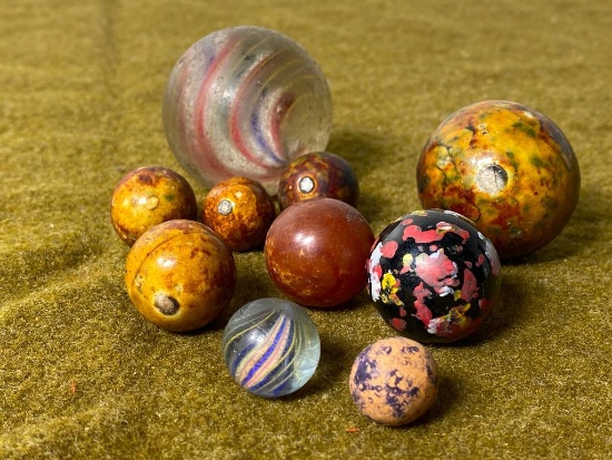 Group Lot of Antique Marbles