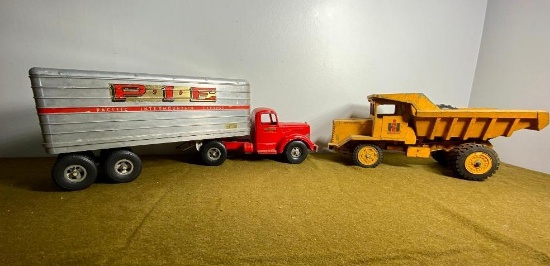 Smitty Toys Truck & Trailer, IH Payhauler Dump Truck