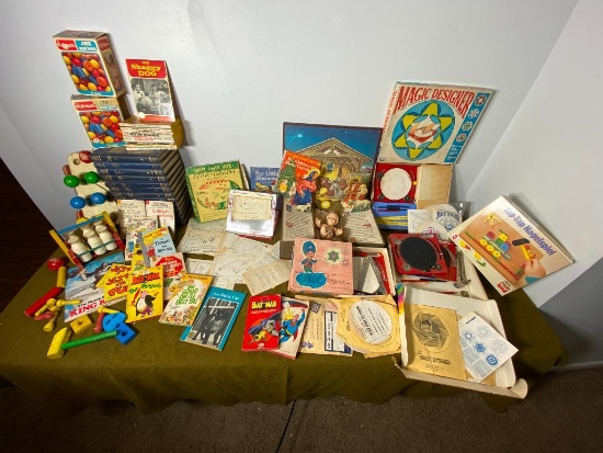 Large Lot Vintage Toys, Books, Children's and More