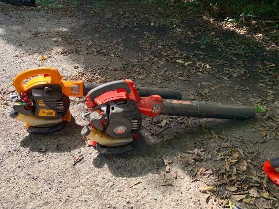 2 Gas Leaf Blowers by Poulan Pro & Craftsman.  Has Compression.