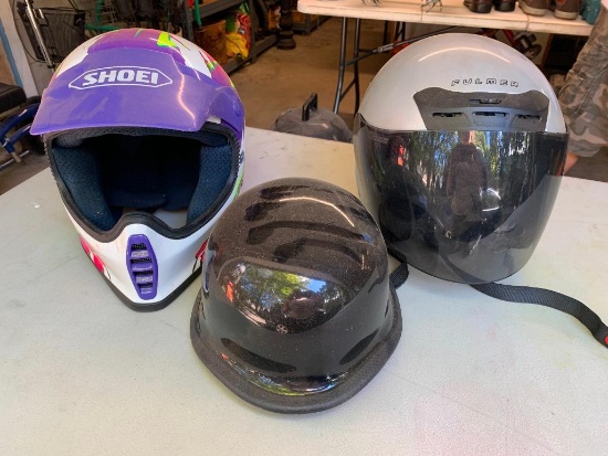 3 Helmets.  See Photos for Sizes