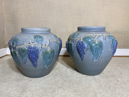 Rare Large Zanesville Stoneware Art Pottery Planters