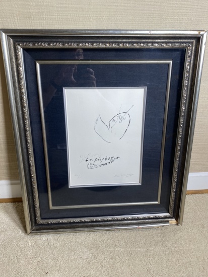 Vintage Signed Marc Chagall Print in Frame