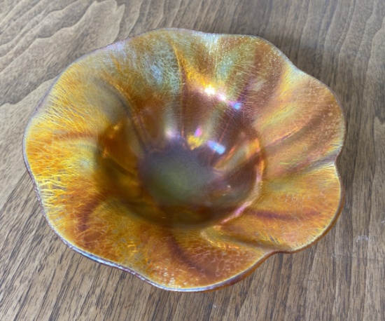 Tiffany Marked Iridescent Small Bowl
