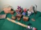 Ceramic Birds, Sheila's Flowers & Gift Commemorative Basket, Honduras Wooden Box, Signed Mexican Cer