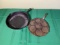 Cast Iron Egg Pan & 8 inch Wagner Ware Cast Iron Skillet