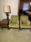 2 Parlor Chairs, Side Table & Lamp