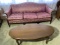 Antique 3 Cushion Sofa with Coffee Table