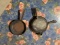 Antique Cast Iron Waffle Iron & Aluminum Skillet