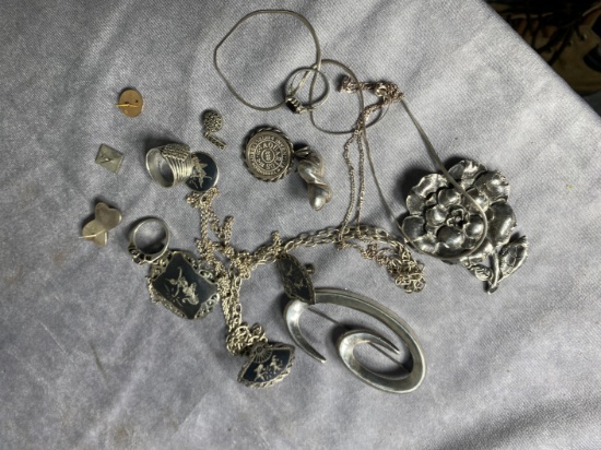Lot of Sterling Silver and 10k Gold Jewelry