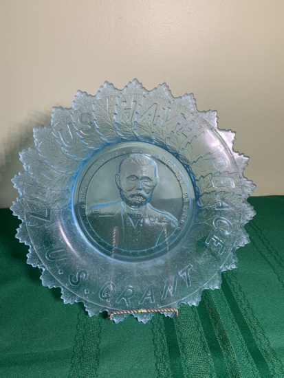 Gillinder U.S. Grant Mourning Plate "Let Us Have Peace"