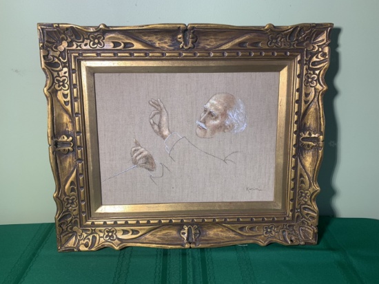 Oil on Canvas Conductor Framed Painting