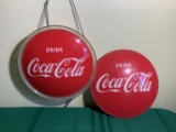 Vintage Double Sided Coca-Cola Button Electric Sign