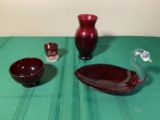 Antique Ruby Glass Assortment