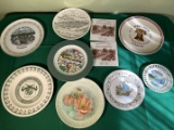 Group of Collectable Travel Related Plates, Niagara Falls, Richwood OH, Spode Christmas Plate,