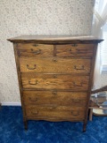 Beautiful Antique Chest of Drawers with Mirror & Key