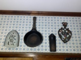 Trivets, Pan, Vintage Grater,  & Spoon Holder