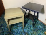 Antique Parlor Table & Newer Green Side Table