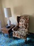 Vintage Chair, Lamp, Side Table & Clock