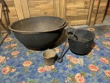 Cast Iron Caldron, Cast Iron Pot, Smelting Pot and Hook