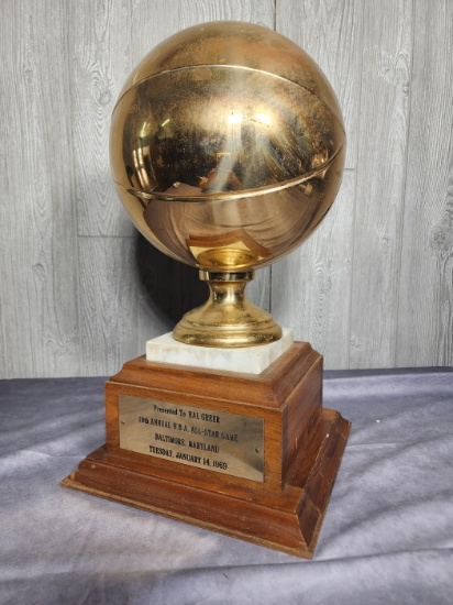 Rare 1969 NBA All-Star Game Trophy - Hal Greer