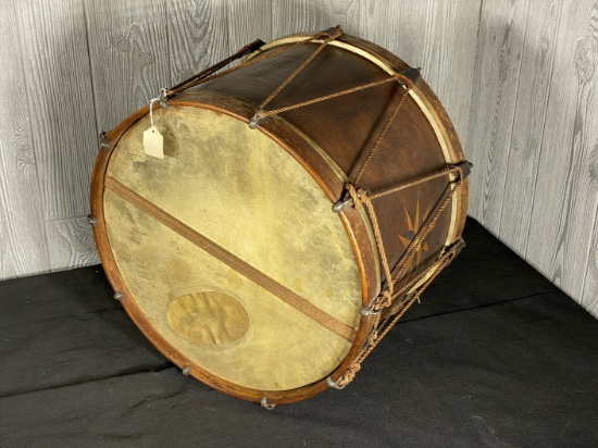 Rare Large 19th c. Marching Band Drum
