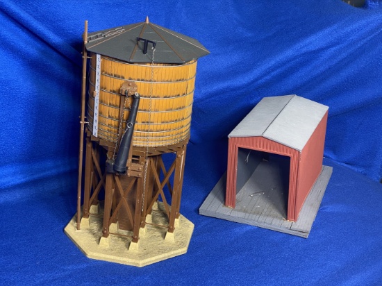 Old Time Water Tower & Utility Building G-Scale Models