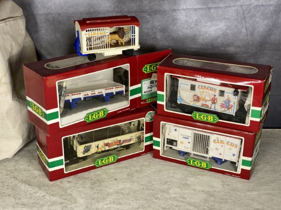 Set of 4 LGB Circus Train Cars, including #3036, #4036 #3125
