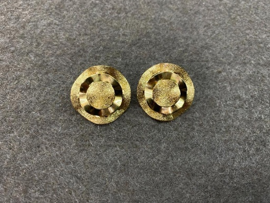 Pair 18k Gold MCM Retro Earrings 6.8 grams