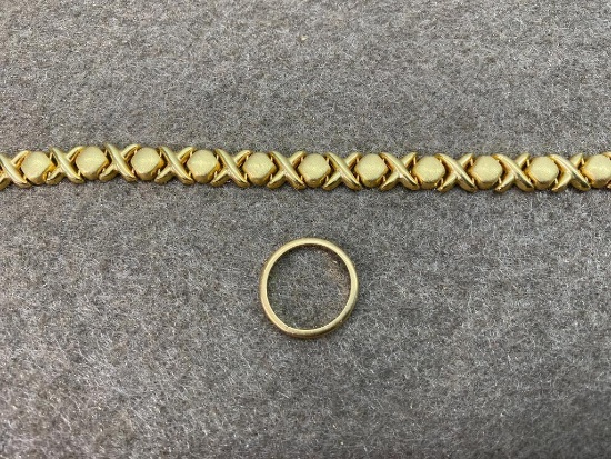 14k Gold Bracelet & Ring 14.5 grams