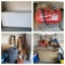 Garage Cleanout - 6 Foot Gibson Chest Freezer (Works) Portable Air Tank, Window Fan, Wood, Cabinet,