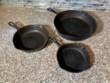 3 Cast Iron Skillets - One Is a Wagner