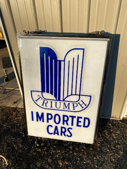 Rare Triumph Double Sided Illuminated Dealership Sign