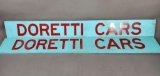 2 Early Doretti Cars Painted Wooden Signs