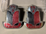(2) Triumph TR2 Chrome Shield Badges / Medallions