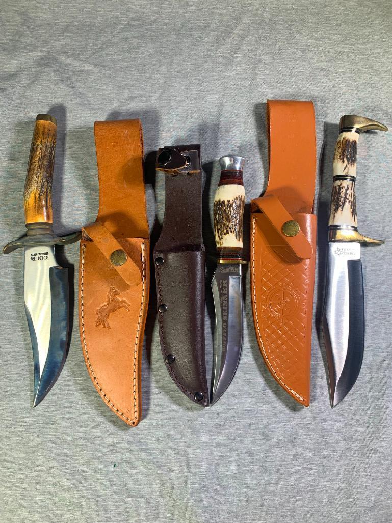 (3) Knives with Sheaths Colt, Marbles, American Proxibid