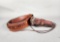 Brigade Brown Leather Gun Belt, Silver Buckle - Featuring Bullet Loops, Bullets and Holster