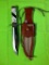 Hen & Rooster Michael Prater Custom Designed Painted Pony Knife #7 with Sheath