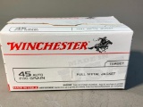 Never Open Winchester 45 Auto Ammunition, Target, Full Metal Jacket