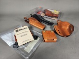 Ruger Cyclone Holster, Brown leather Double Mag Holder, Bianchi Thumbsnap Holster and More