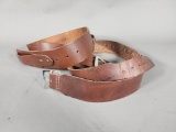 Brown Leather Hunter Gun Belt with Ammo Holders