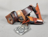 Firelands Peacemaker Leather Gun Holster, Ornate Buckle and Ammo Holder