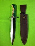 Hen & Rooster Michael Prater Custom Designed Painted Pony Knife #8 with Sheath