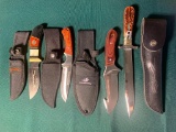 (4) Knives with Sheaths - Ocoee River, Winchester, Marbles
