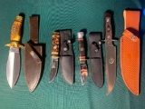 (4) Knives with Sheaths - Colt, Frost Family, Steel Warrior, Trophy-Stag